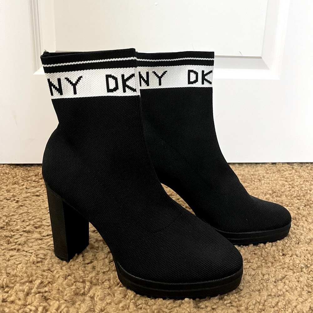 Black DKNY Sock Booties Size US W 7.5